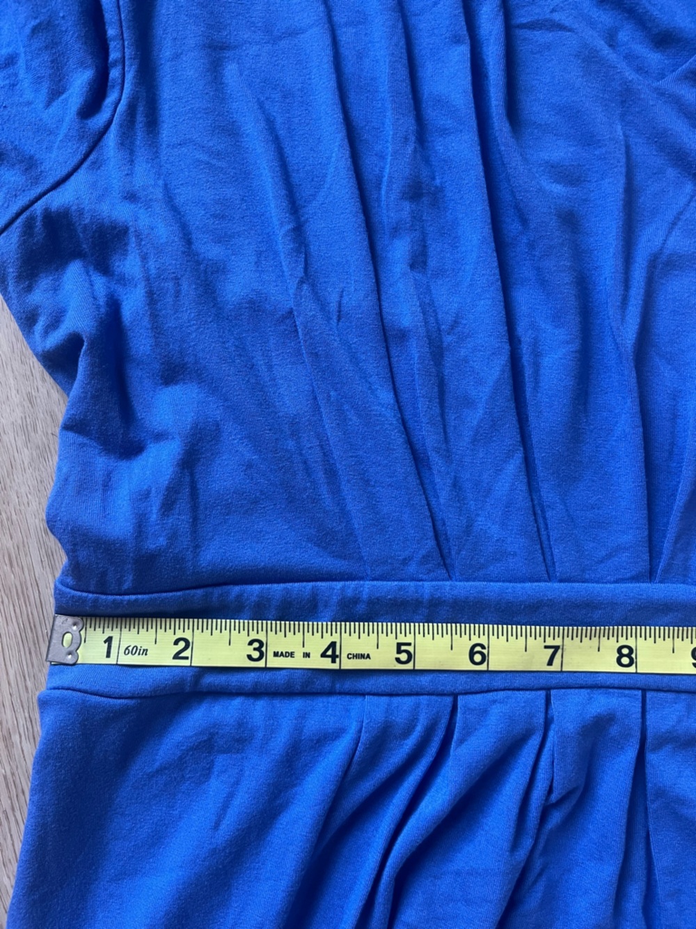 Chicos Classic Blue Dress Pleated Sleeves and Waist Knee Length Pockets Sz 12/14 - Picture 13 of 15